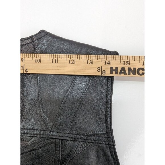 Italian Stone Design Genuine Leather Navarre Leather Company Black Vest Size L - Picture 9 of 10